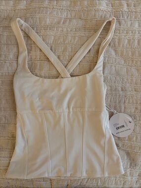 STAUD women’s Cream Crossback Tank Top - NWT